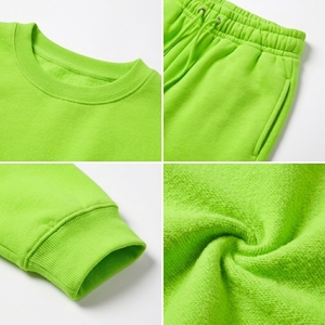 2 Piece Crop Sweatshirt Jogger Travel Set Fleece Crew Neck Comfortable Lightweight <b>Matching</b> Custom OEM Wholesale Manufacturer - Product Image 4