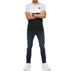 Prix de gros pour les acheteurs en gros / T-shirt pour homme de haute qualité avec logo personnalisé et design color block, vêtements décontractés - Product Image 4