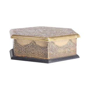 Boîte à bijoux vintage en bois et laiton, organiseur élégant pour bagues, colliers, boucles d'oreilles et maquillage, décoration de coiffeuse, article cadeau - Product Image 4