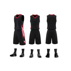 Ensemble de maillots de basket-ball respirants pour hommes, personnalisables, 100% polyester, réversibles - Product Image 4
