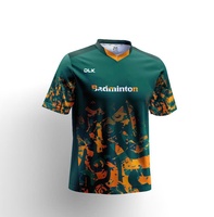 Baju Badminton lengan pendek pria, nyaman Modern picleball Super 4Way meregang bernapas bahan sederhana
