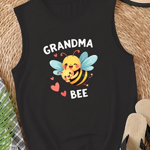 Camiseta sin mangas de punto informal para mujer GRANDMA BEE con logotipo frontal - Product Image 1