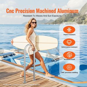 Corrimano per piscina da 36 x 13 pollici con piastra di base in alluminio, ringhiera di sicurezza per piscina interna/esterna, scaletta per piscina ergonomica - Product Image 2