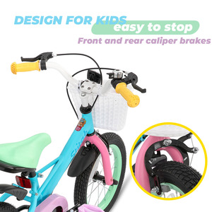 Bicicletta per Bambini STITCH Macaron per Bambine da 2-8 Anni, Bici da 12/14/16 Pollici con Stabilizzatori e Cestino Anteriore, con Campanello, Rosa e Blu - Product Image 2