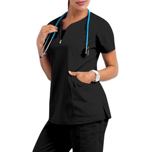 Ensemble de blouses médicales pour femmes - Manches courtes et pantalon pour médecins/infirmières/esthéticiennes, tissu givré - Product Image 1