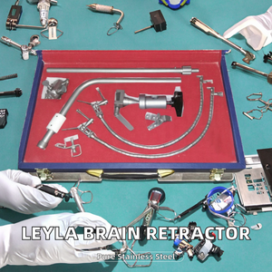 Retracteur cérébral manuel en acier inoxydable LEYLA personnalisé, instruments chirurgicaux orthopédiques, bras flexibles, ensemble COMPLET avec boîte de transport - Product Image 2