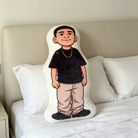 Coussin décoratif personnalisé en forme de personnage de dessin animé, avec photo de visage, doux, pour la décoration de la maison, cadeau d'anniversaire