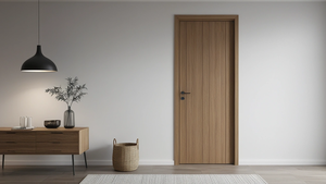 Puerta Principal de Casa de Lujo, Puerta Compuesta de Madera, Puerta Interior Pivotante de WPC Impermeable con Marco, Película de Madera de PVC - Product Image 5