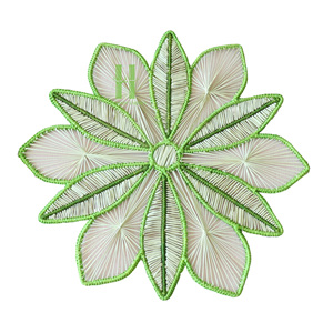 Eco-friendly Bohemian Seagrass Charger Plate <b>Wall</b> Decoration Flower Placemat Home <b>Table</b> Mats 35cm Diameter OEM Made Vietnam HNH - Product Image 2