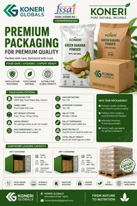 Poudre de banane verte 100% pure et brute, ingrédient alimentaire de qualité supérieure pour les collations saines, les mélanges protéinés, les aliments pour bébés, les préparations instantanées - Product Image 4