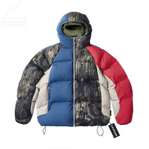 Custom Camouflage Spliced <b>Waterproof</b> Windproof Hooded Men's Puffer Green Casual <b>Winter</b> <b>Coat</b> - Product Image 6