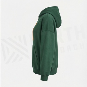 เสื้อฮู้ดดี้โอเวอร์ไซส์ผ้าคอตตอนหนานุ่มสไตล์เกาหลี ทรงหลวม ไหล่ตก  แบบสวมหัว  สำหรับผู้หญิง  สีตามสั่ง - Product Image 3