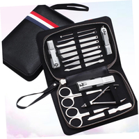 Juego de Cortaúñas Profesional, Duradero y Lujoso de Acero Inoxidable, Lima de Uñas para Manicura y Pedicura, Estuche de PU, Cuidado Personal, 5 en 1
