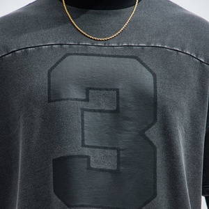 Camisetas vintage personalizadas para hombre, camisetas extragrandes desgastadas con efecto descolorido por el sol, camisetas extragrandes con lavado ácido 100% algodón - Product Image 2