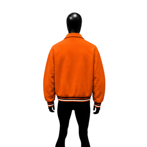 Veste zippée orange PREMIUM, veste zippée classique, veste de style universitaire tendance, fermeture éclair, col rabattu, couleur unie, polyester - Product Image 2