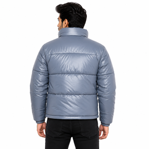 Vestes matelassées légères pour hommes avec col montant et fermeture éclair intégrale, doudoune chaude rembourrée pour l'hiver, fournisseur OEM en gros - Product Image 2