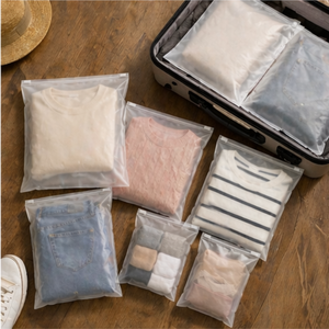 Custom Frosted EVA Zipper <b>Bags</b> Reusable <b>Zip</b> <b>Lock</b> Clothing Packaging Pouches Waterproof Garment Storage <b>Bags</b> with Slider Zipper - Product Image 6