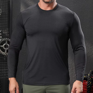 Custom Athletic Compression Shirt Manufacturer Gym Workout T Shirt Four Way <b>Stretch</b> Polyester Spandex OEM ODM Factory Wholesale - Product Image 1