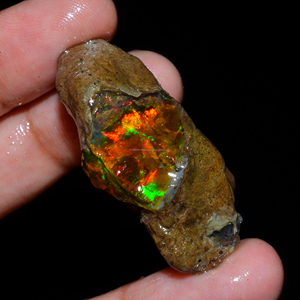 Lot de 3 pièces d'opale éthiopienne Welo Fire Oily naturelle à 100 %, qualité AAA, pierre brute, certifiée par un tiers, pour la fabrication de bijoux - Product Image 3