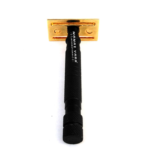 Luxury Black & Gold Double Edge Safety Razor Stainless Steel Professional Wet Shaving Razor for <b>Men</b> Barber Salon OEM ODM Custom - Product Image 4