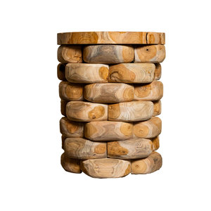 Taburete Apilable ARTERRA de Teca de Lujo, Estilo Rústico, Hecho a Mano, Moderno, Textura Natural de Madera, Fabricación Resistente, para Hotel o Apartamento - Product Image 2