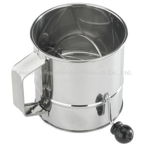 Utensilios de Cocina, Tamizador de Harina de Acero Inoxidable para Hornear, Tamiz de Harina con Manivela, 3 Tazas, 5 Tazas y 8 Tazas - Product Image 1