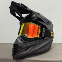Casque de motocross RH855 avec doublure confort personnalisée, en fibre de carbone ECE amovible, double D, noir mat