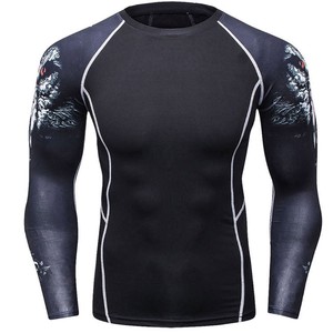 บริการ OEM ปี 2026 เสื้อรัดกล้ามเนื้อผู้ชายแบบเรียบสำหรับ BJJ พิมพ์ลายด้วยความร้อนแบบกำหนดเอง แขนยาว ผ้าสแปนเด็กซ์/โพลีเอสเตอร์ พร้อมสีและขนาดที่กำหนดเองได้ - Product Image 5