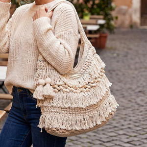 Sacs à main bohèmes à longues franges, couleur pastel douce, sacs fourre-tout décoratifs latéraux, sacs bohèmes pour femmes de luxe, sacs à vêtements durables, style bohème - Product Image 3