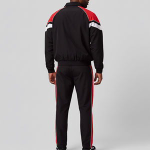 Men's Gray White Tracksuit Full Zip Hooded Sporty Jacket Pants <b>Set</b> Breathable Polyester Spring Wear Regular Fit - Product Image 5