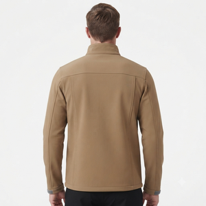 Chaqueta para Hombre Color Bronceado, Cierre Completo, Cuello Alto, Resistente al Viento, Informal, Corte Regular, Exterior de Poliéster, para Otoño, Abrigo para Exteriores - Product Image 3