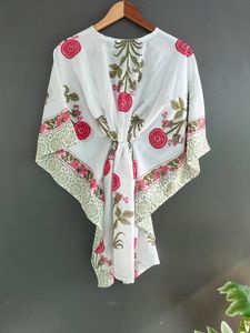 Robe longue kaftan en pur coton, imprimé floral indien, kimono d'été confortable, décontracté, doux, pour la maternité et la plage, imprimé hiver uniquement - Product Image 2