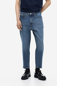 Jeans en denim personnalisables pour hommes et garçons, coupe droite, décontractée, regular, extensibles, avec braguette zippée, effet délavé et logo à la taille - Product Image 4