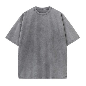 Camiseta Casual de Algodón Transpirable con Estampado Personalizado de Diamantes de Imitación, Estilo Oversize con Hombros Caídos y Lavado Ácido para Hombre - Product Image 6