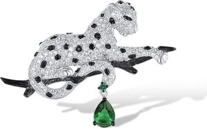 Bijoux fantaisie, broche de luxe en argent sterling 925, motif jaguar délicat, pour femmes - Product Image 1