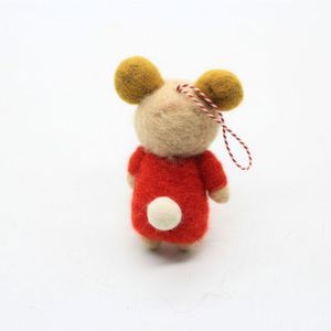 Felt <b>Mouse</b> Ornament Red Dress Christmas Decoration 3 Years Above Unisex Accessory - Product Image 3