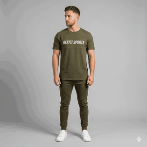 เสื้อยืดออกกำลังกายผู้ชายคุณภาพสูงขายส่ง เสื้อผ้ากีฬาผ้าฝ้ายผสมสแปนเด็กซ์ สไตล์ลำลอง เสื้อยืดวิ่งผู้ชาย ออกแบบ OEM - Product Image 1