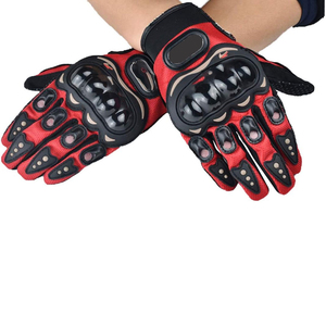 Gants de moto en cuir véritable de vache de qualité supérieure, noir et rouge, été et hiver, pour hommes. - Product Image 3