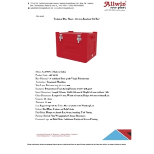 60L Red Plastic Cooler <b>Box</b> Thick Wall Insulated Ice Chest <b>Lockable</b> Lidded <b>Storage</b> <b>Box</b> for Food Transport - Product Image 6
