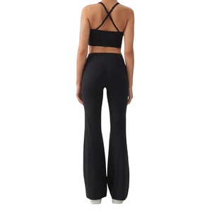 Custom Wholesale OEM Women Mid Waist Flare Yoga <b>Leggings</b> Breathable Seamless Anti-Bacterial <b>Thick</b> Midi Digital - Product Image 5