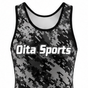 Men Gray Black Camouflage Sublimated Wrestling Singlet Polyester Lightweight <b>Athletic</b> Wrestling Uniform Sportswear Performance - Product Image 4