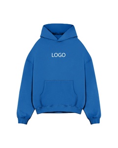 Royal Blue Oversized Hoodies 485 GSM 100% Cotton Fleece Drop Shoulder Boxy <b>Pullover</b> <b>Men</b> Custom Logo Streetwear Bulk Production - Product Image 1
