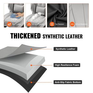 Coprisedili per auto universali in ecopelle 13 pezzi Set completo sedili anteriori posteriori rimovibili per la compatibilità dell'airbag - Product Image 4