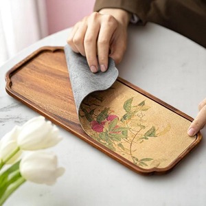 Decorative Wooden Serving Tray for Food and Drink Wood Serving Tray for Restaurant Dining <b>Table</b> <b>Kitchen</b> Use for Export Price - Product Image 3