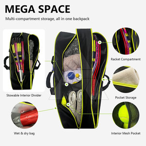 Sacs de tennis durables fabriqués au Pakistan, sacs de tennis professionnels avec logo, sacs de tennis en gros - Product Image 2