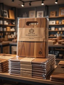 Planches à découper en teck artisanal, couleur brun doré naturel, décoration pour la maison |   Vente en gros personnalisée OEM - Product Image 3