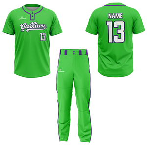 Transpirable para adultos y jóvenes, venta al por mayor, camisetas de béisbol lisas de dos botones, uniformes de béisbol de softbol sublimados, logotipo de Club personalizado - Product Image 1