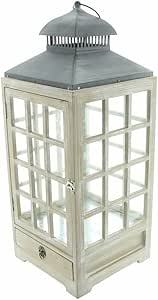 Vintage Eco-Friendly Wooden <b>Lantern</b> <b>Candle</b> <b>Holder</b> with Storage Drawer Rustic Farmhouse Christmas Home Decoration - Product Image 2