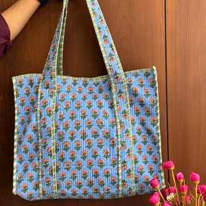 2026 Handmade Indian Cotton Shoulder <b>Bag</b> for Women Hand Block Printed Quilted Tote <b>Bag</b> Summer Winter Spring All - Product Image 5