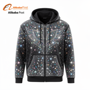 Sudadera con Capucha de Moda con Pedrería, Digital, de Invierno, Unisex, Mezcla de Poliéster/Nailon, Estilo Casual Urbano para Hombre y Mujer - Product Image 6